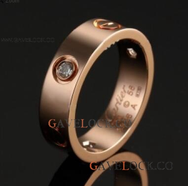 Copy Cartier Love Wedding Band Rose Gold w/ Diamonds